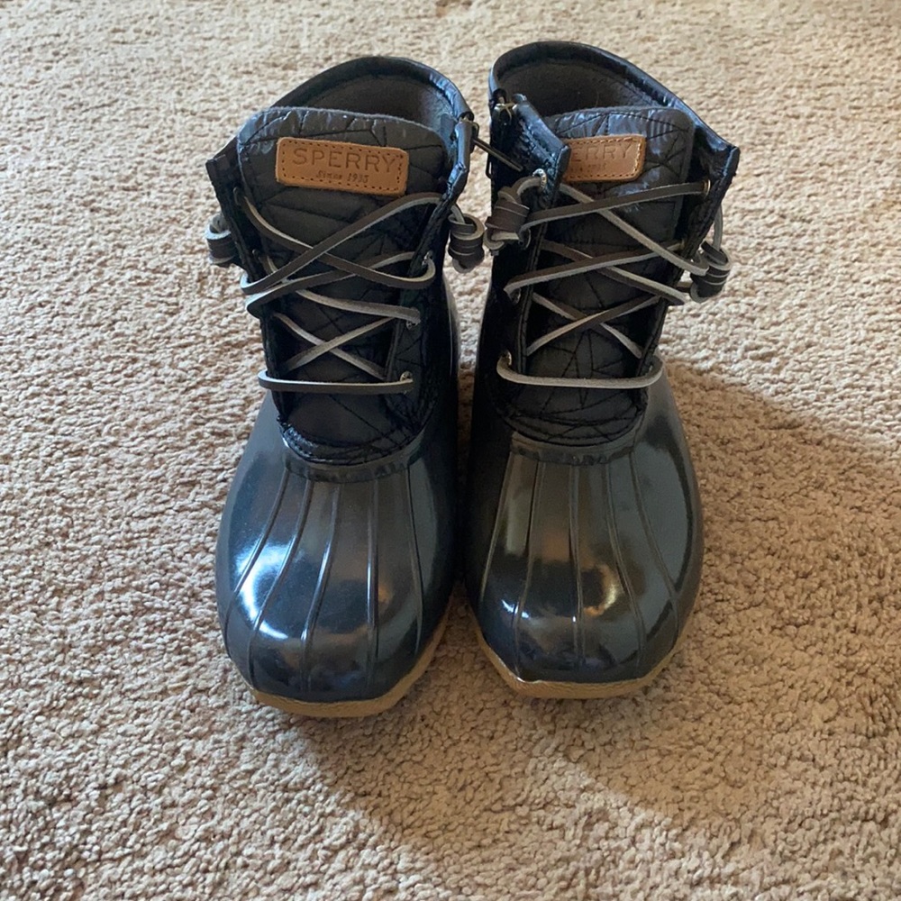 Blue Gray Sperry Boots